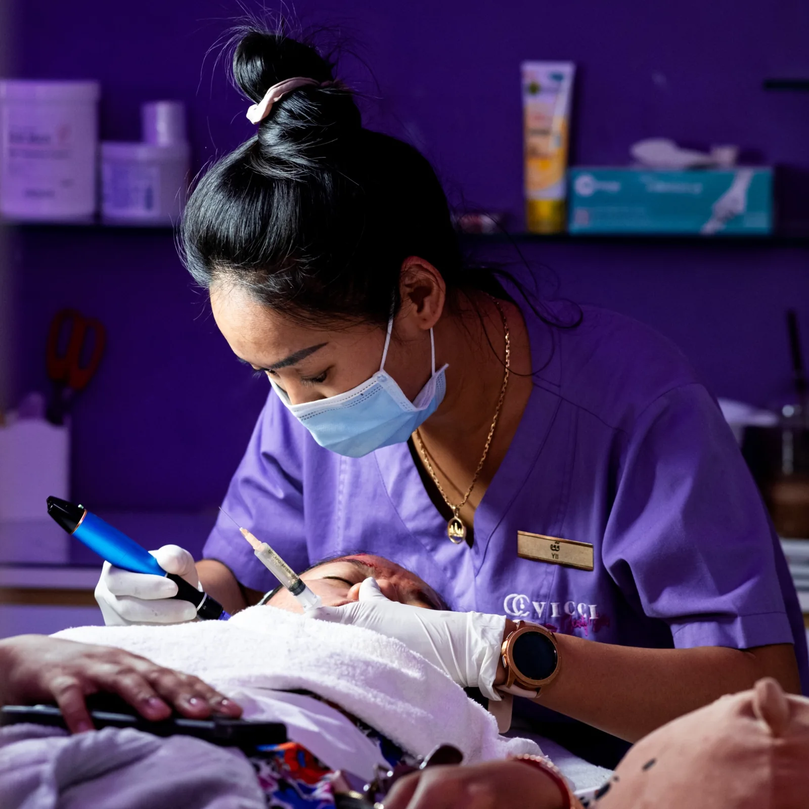Brow treatment at VICCI Beauty Bar in Phnom Penh